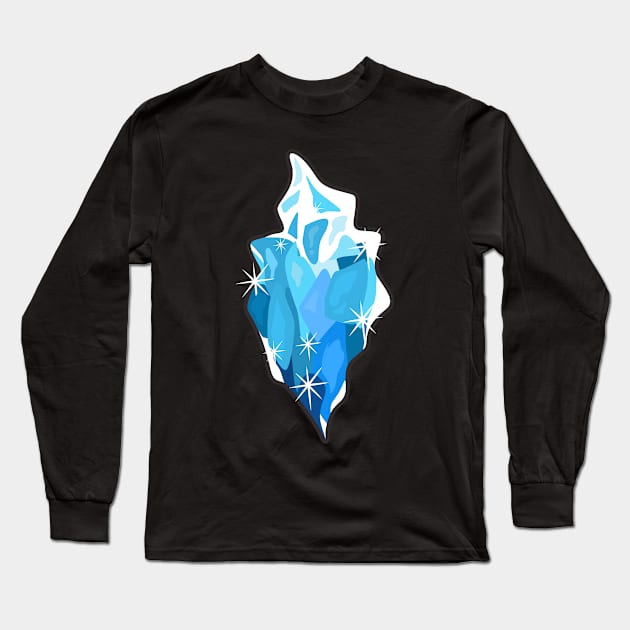 Ice Ice Crystal Frost Winter Long Sleeve T-Shirt by Teeladen